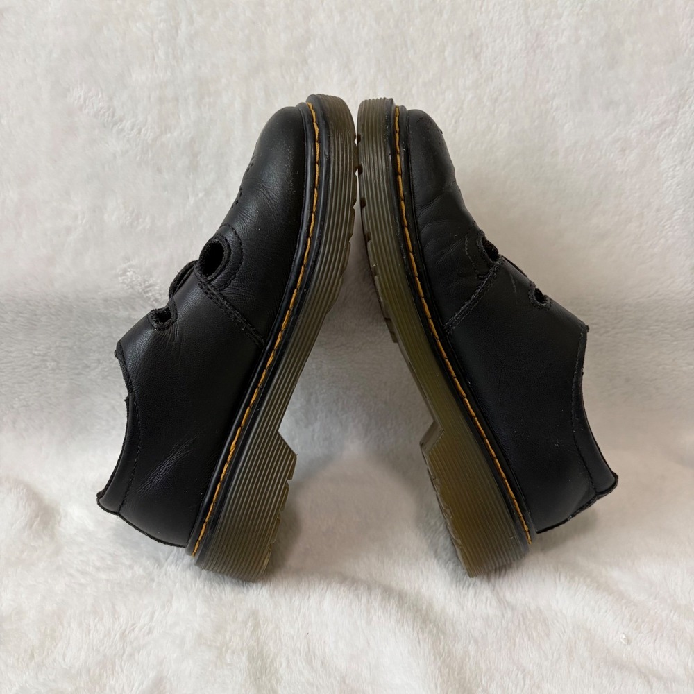 DR. MARTENS Leather Mary Jane T Strap Shoes Girls 12 US Double Buckle 8065 Black - Picture 6 of 12